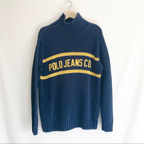 Vintage RL Polo Jeans Co Turtleneck Sweater M - Picture 2 of 8